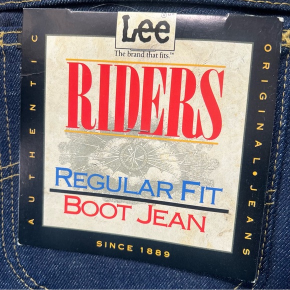 Vintage Riders Lee Regular Fit Boot cut Jeans 31x30 cotton made in USA dark NOS - Picture 2 of 14